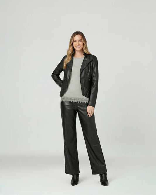 Chaqueta Mujer Silvana Slim Fit Cuello En V Solapa Manga Ajustada Negro
