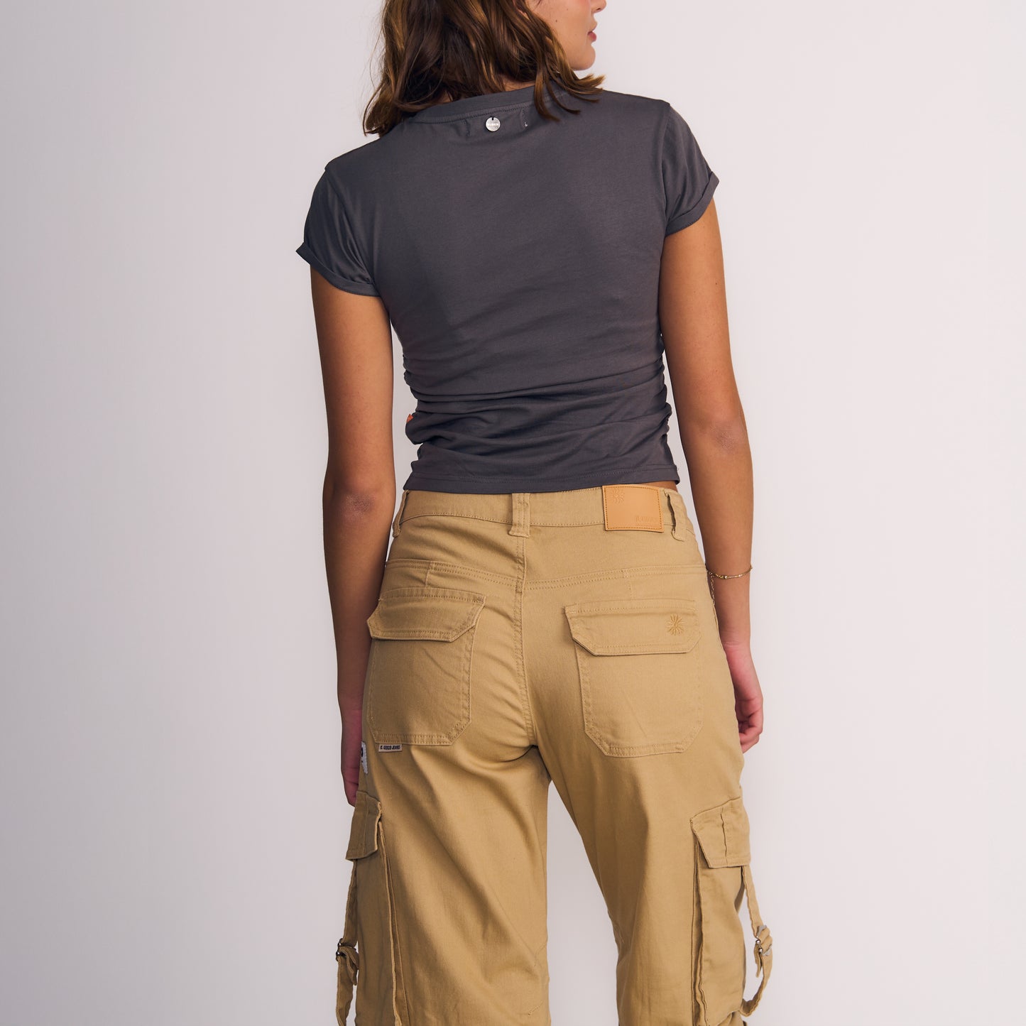 Polera Mujer Manga Corta Gris