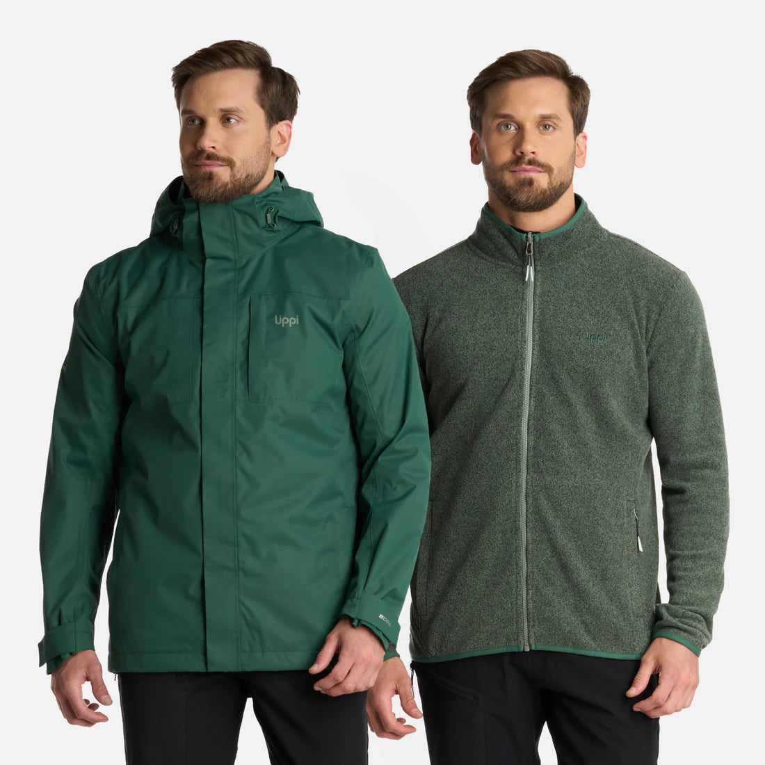 Chaqueta Hombre Tres Cruces Fusion-3 Hoody Verde Botella