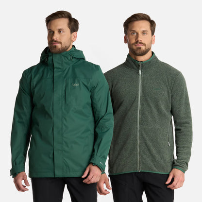 Chaqueta Hombre Tres Cruces Fusion-3 Hoody Verde Botella