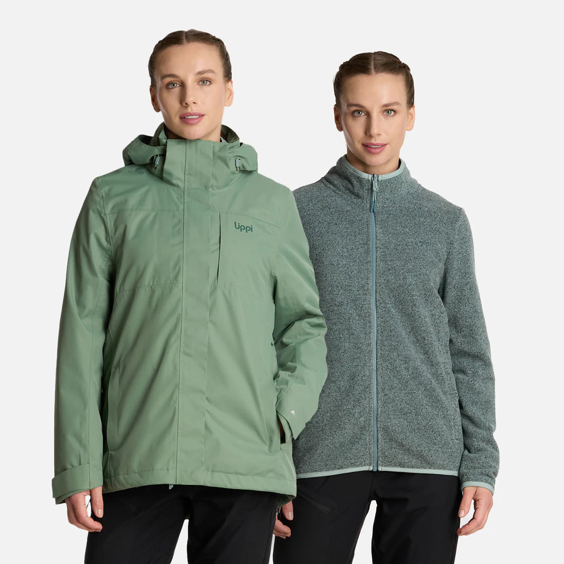 Chaqueta Mujer Tres Cruces Fusion-3 Hoody Jacket Jade Oscuro