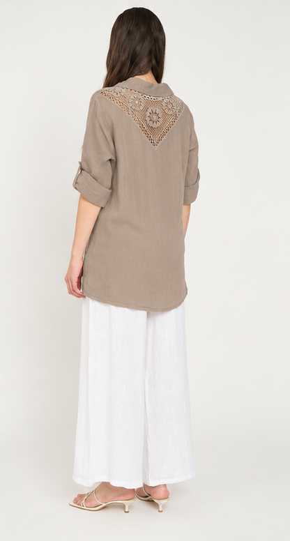 Blusa Manga Corta Defina Mujer Fango
