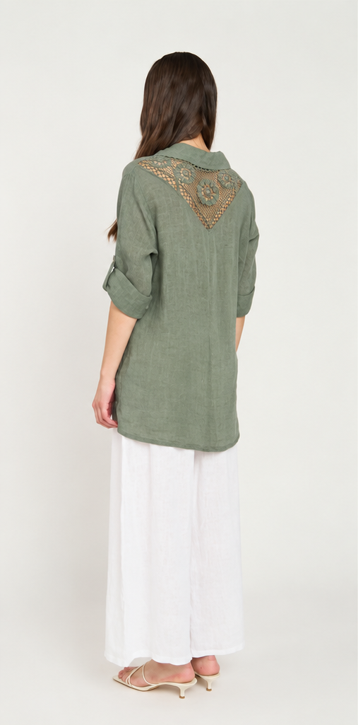 Blusa Manga Corta Defina Mujer Militar