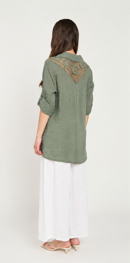Blusa Manga Corta Defina Mujer Militar