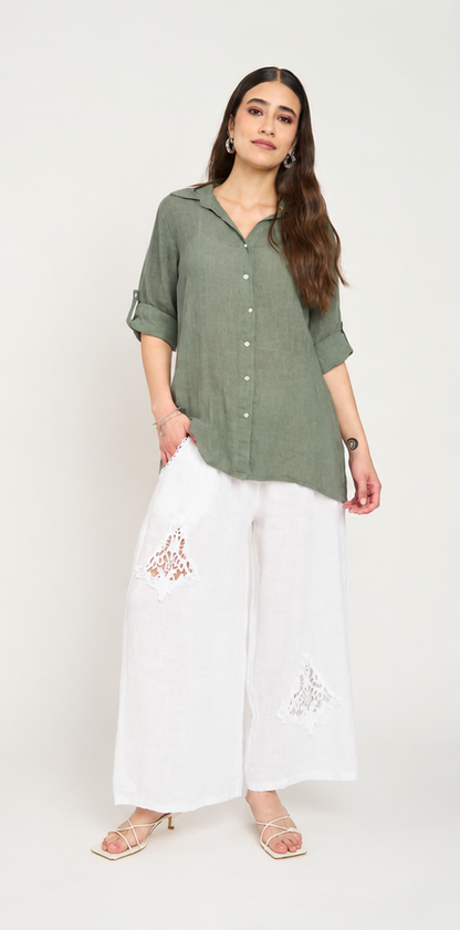 Blusa Manga Corta Defina Mujer Militar