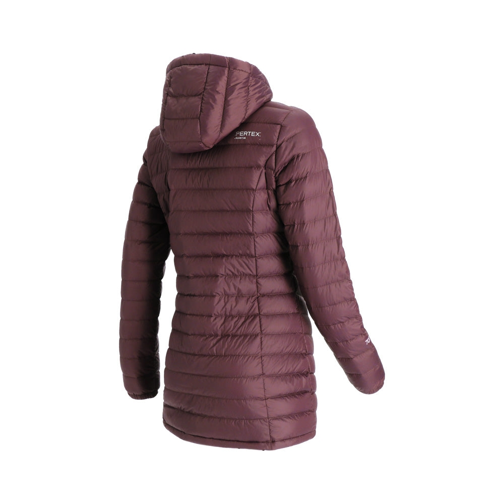 Parka Mujer Pluma Aken con Cierre y Gorro Vino