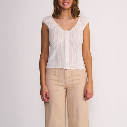 Blusa Mujer Sin Mangas Crudo