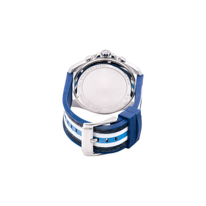 Reloj Hombre Michael Kors Brecken  PVC  Reloj MK8950v Cronógrafo Azul Y Blanco