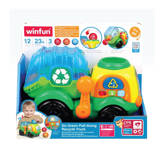 Camión de reciclaje Winfun Go Green con ruedas