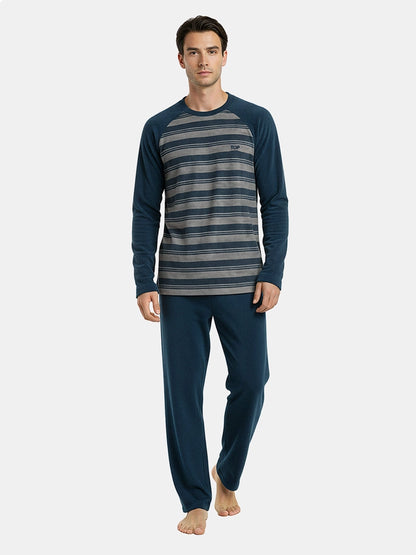 Pijama Hombre Micropolar Invierno Azul