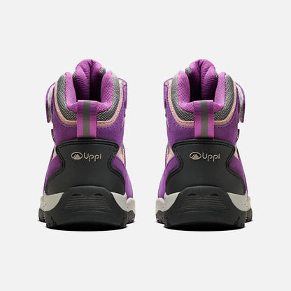 Botín Niña Puelo CS HI Velcro Morado Gris Claro Lippi
