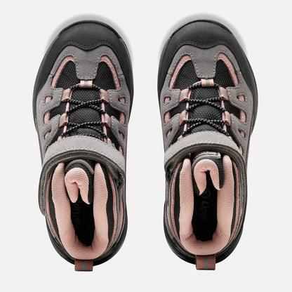 Botín Niño Puelo CS HI Velcro Gris Medio Rojo Oscuro Lippi