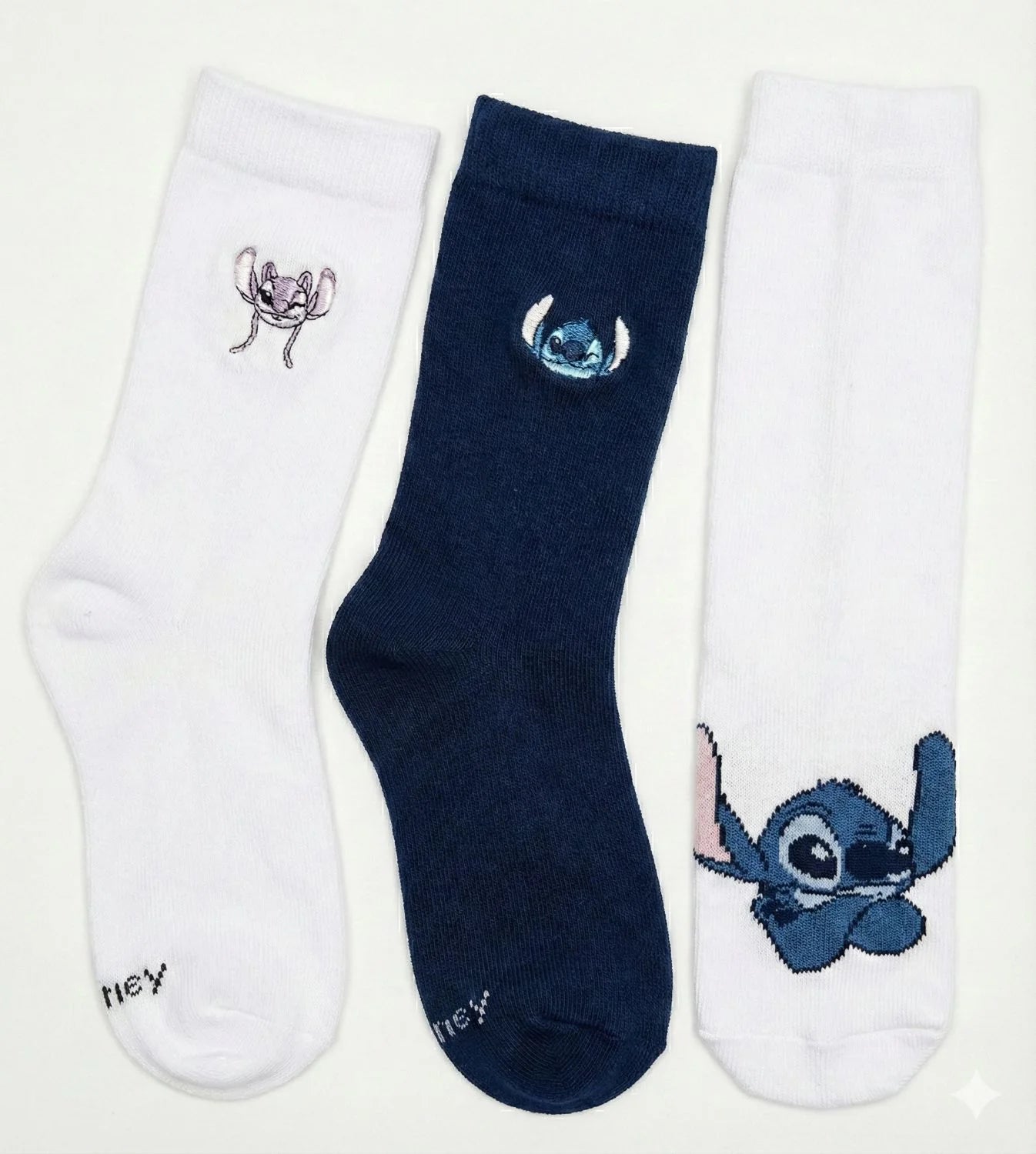 calcetines-escolares-niña--tripack-lilo-stitch-blanco