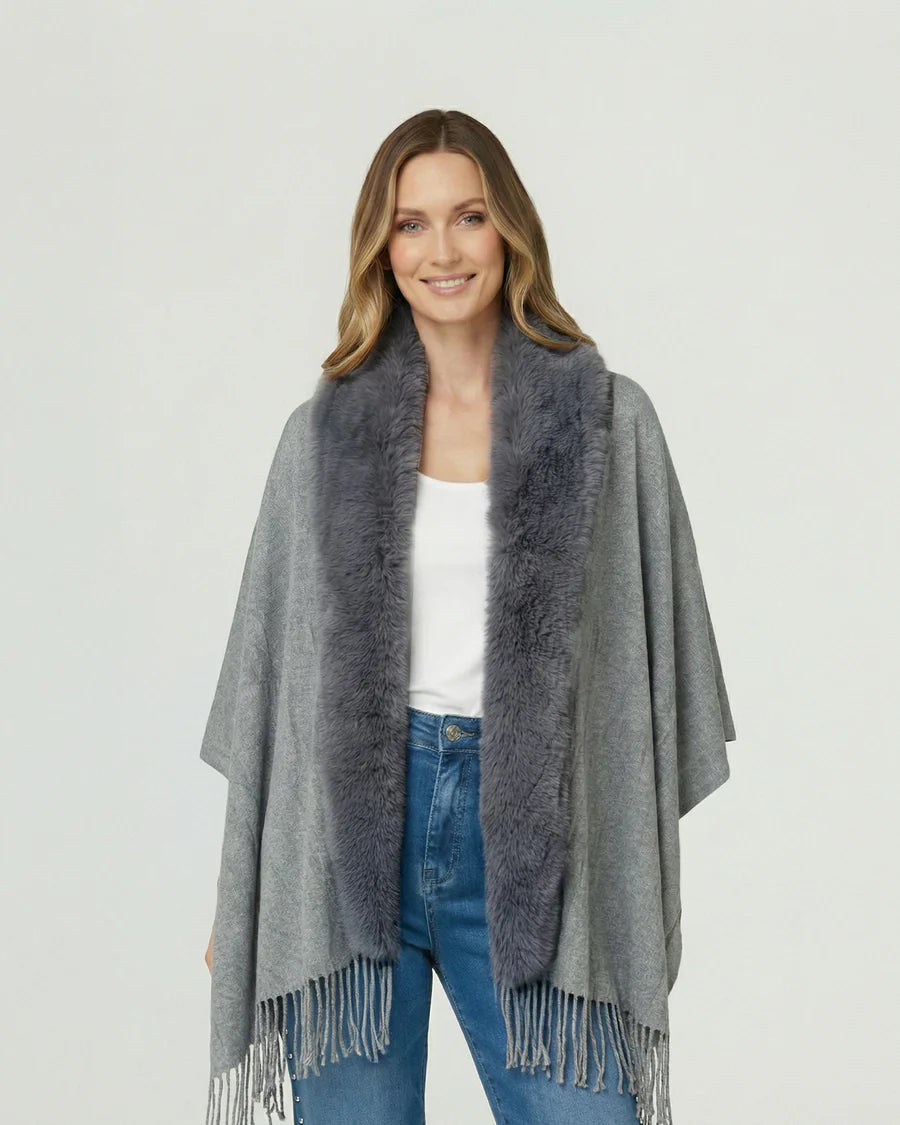 Poncho Mujer Verónica Gris