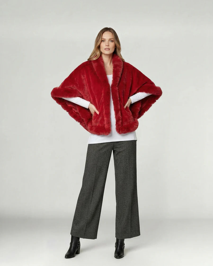 Poncho Mujer Paola Rojo