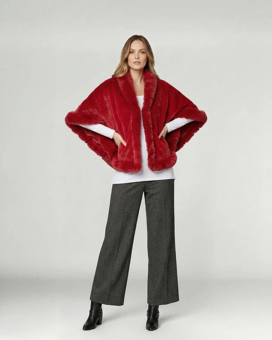 Poncho Mujer Paola Rojo