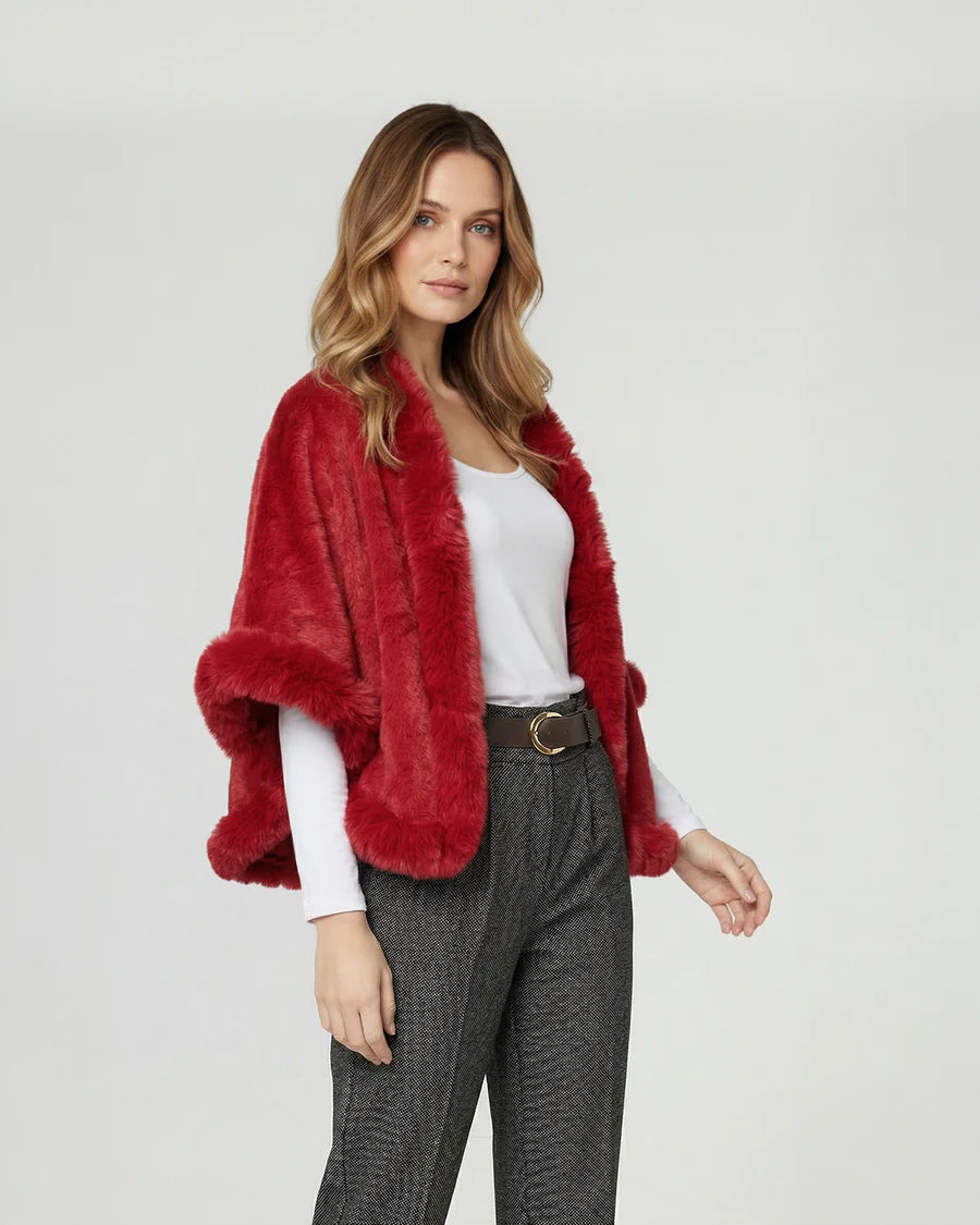 Poncho Mujer Paola Rojo