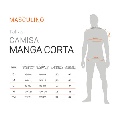 Camisa Hombre Manga Corta Lassen Naranja