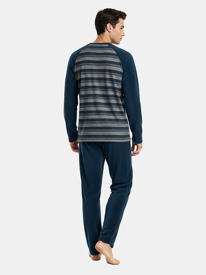 Pijama Hombre Micropolar Invierno Azul
