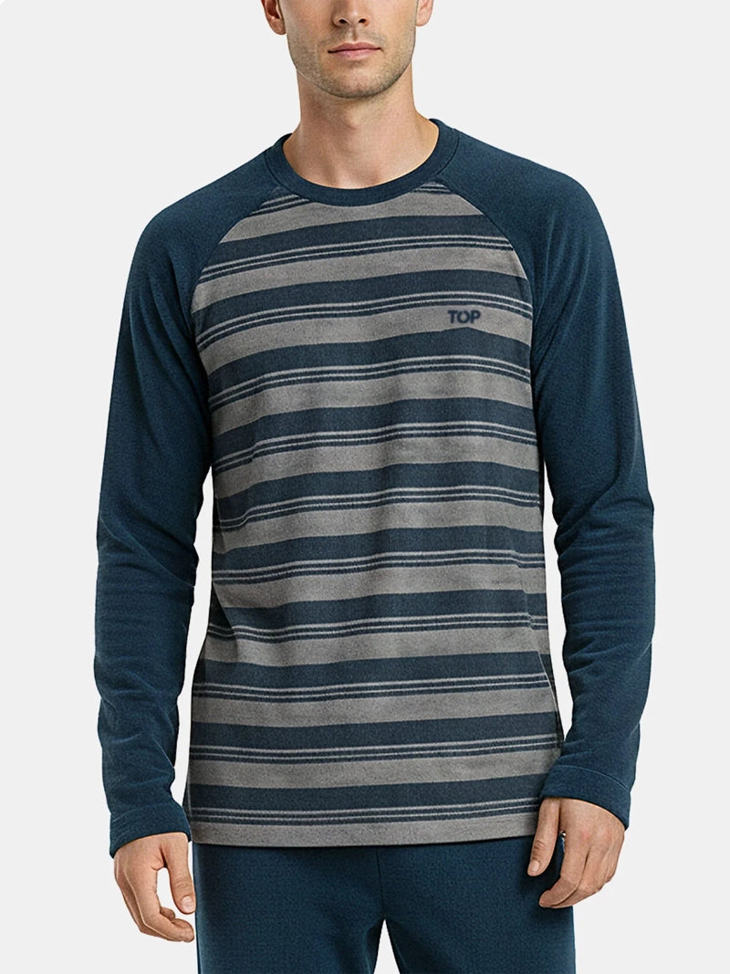 Pijama Hombre Micropolar Invierno Azul