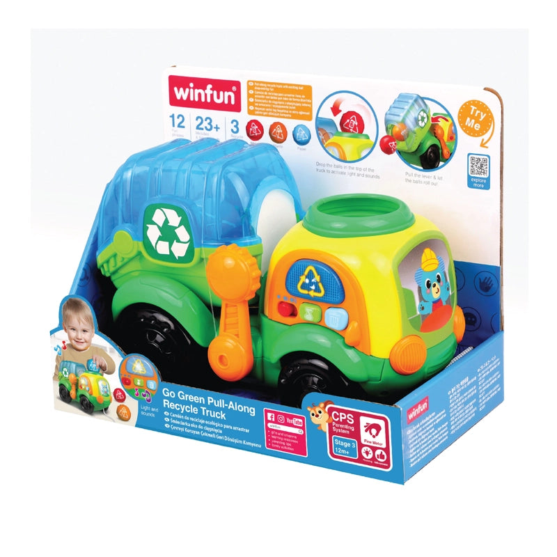 Camión de reciclaje Winfun Go Green con ruedas