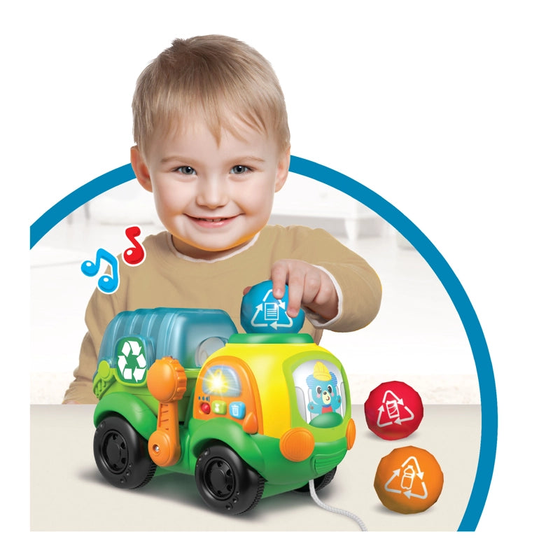 Camión de reciclaje Winfun Go Green con ruedas