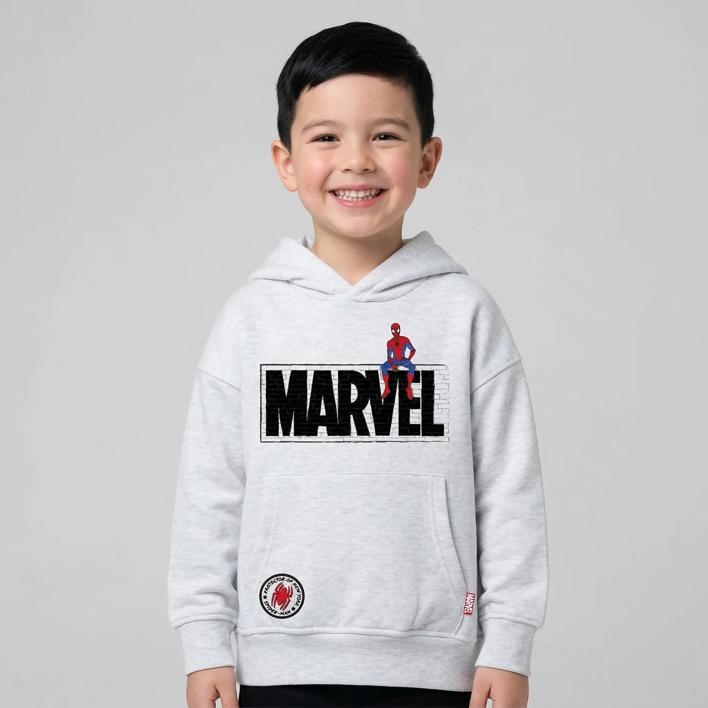 polerón-niño-cerrado-hoodie-spiderman-blanco-