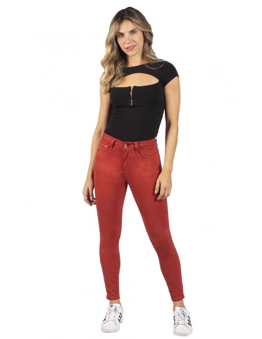 Jeans Mujer Skinny 3142 Otoño Invierno Terracota