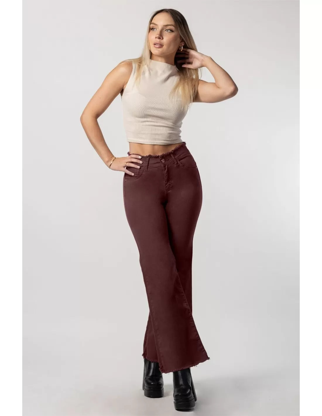 Jeans Mujer Palazzo Rocie Chocolate 3558 Mohicano