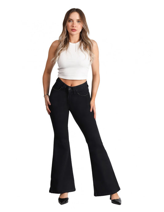 Jeans Mujer  Flare 4066-60 Negro