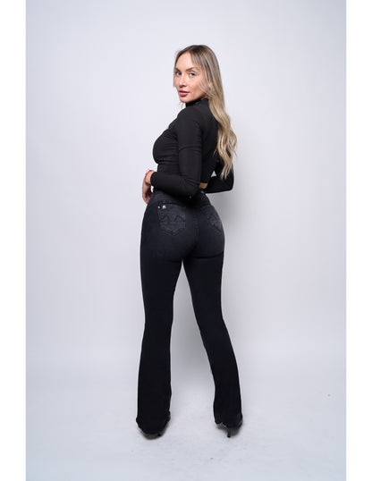 Jeans Mujer Flare Madison 4225 Negro
