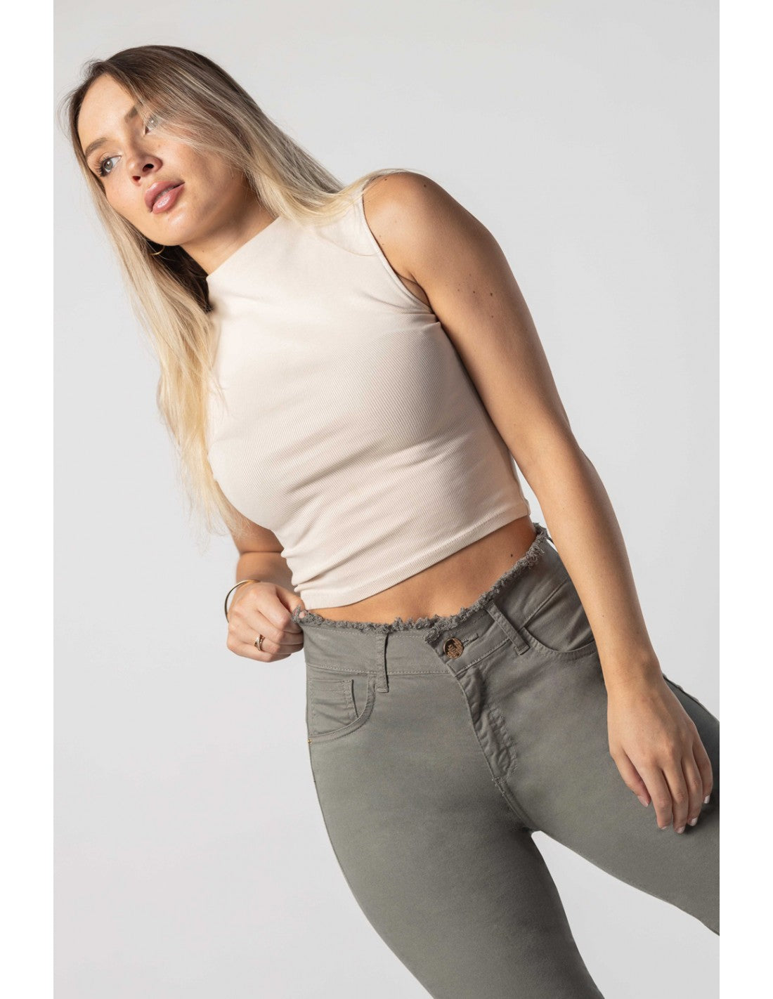 Jeans Mujer Palazzo 3832-09 otoño invierno Verde