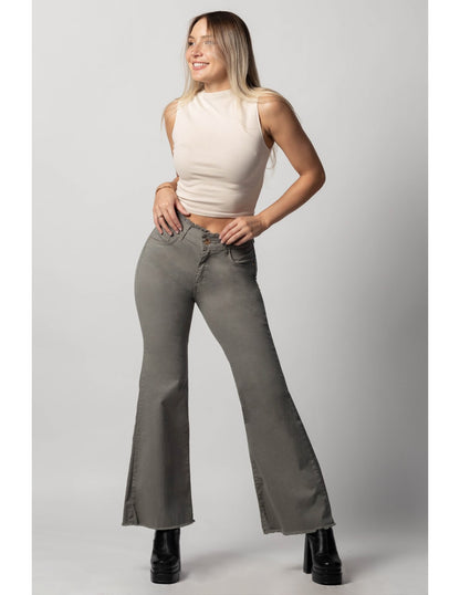 Jeans Mujer Palazzo 3832-09 otoño invierno Verde