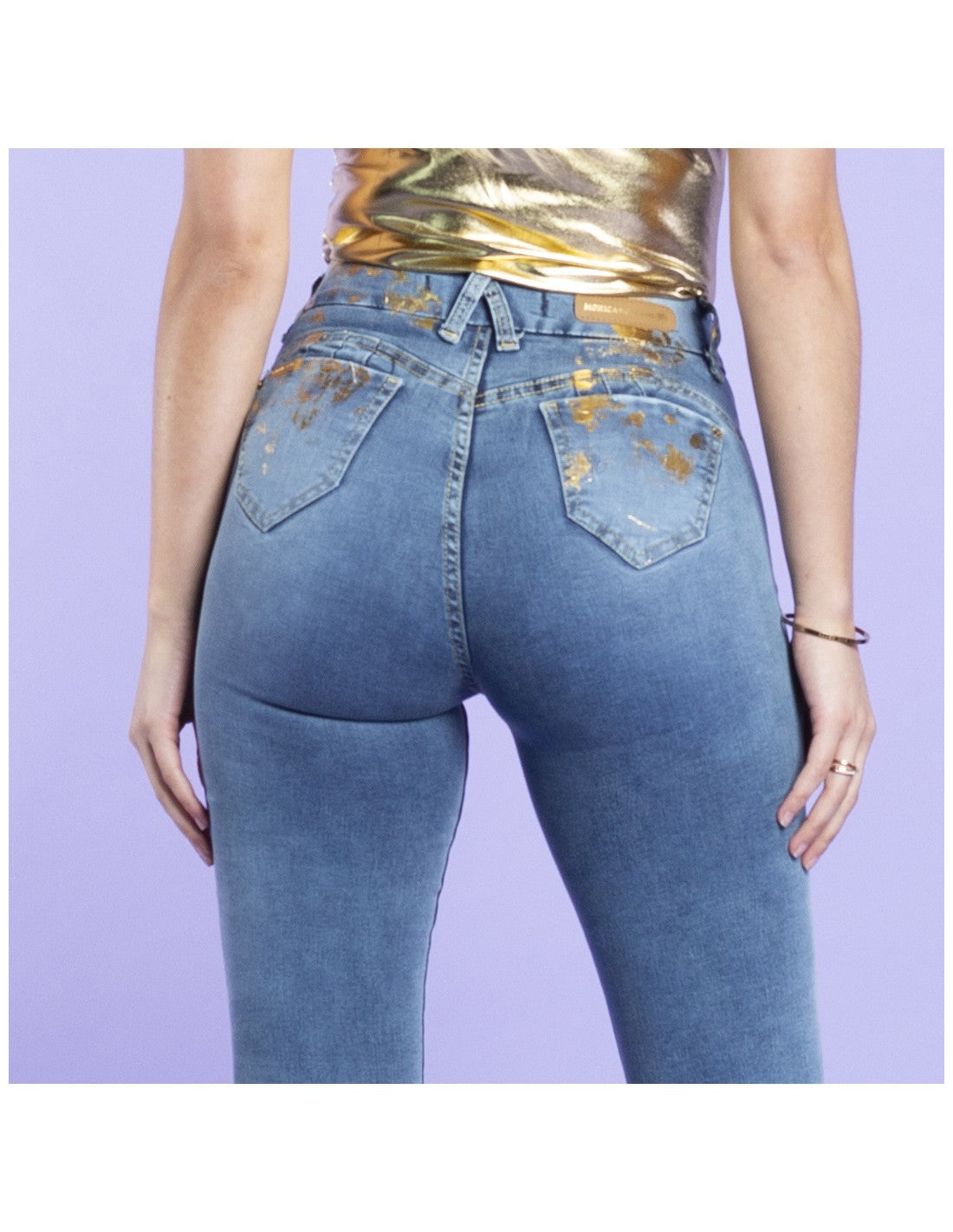 Jeans Mujer Skinny 3356 foil dorado Sarah