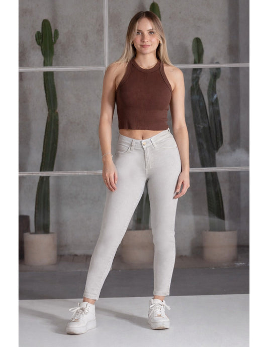 Jeans Mujer Skinny 4060-38 Beige