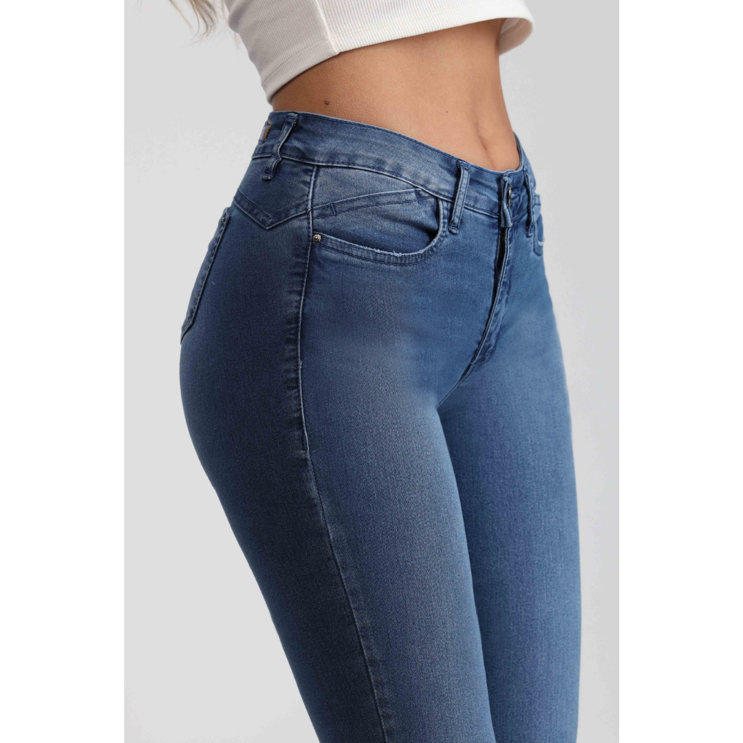 Jeans Mujer Medio Tobillo Azul 4042