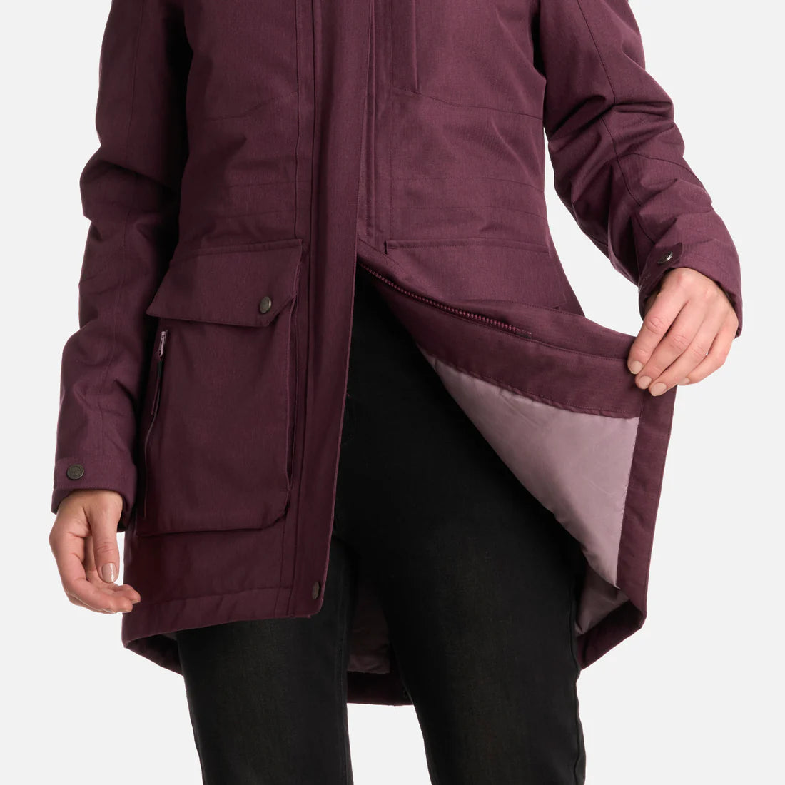Chaqueta Mujer Roble B-Dry Hoody Jacket Melange Vino