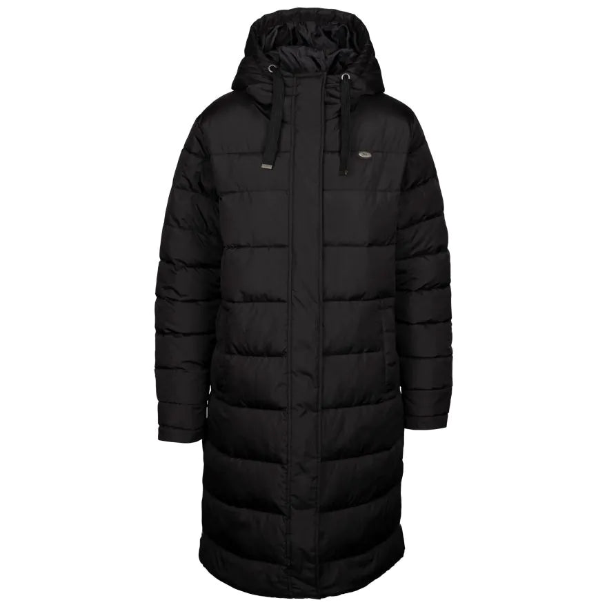 Parka Mujer Largo Con Cierre Y Gorro Lenka Negro