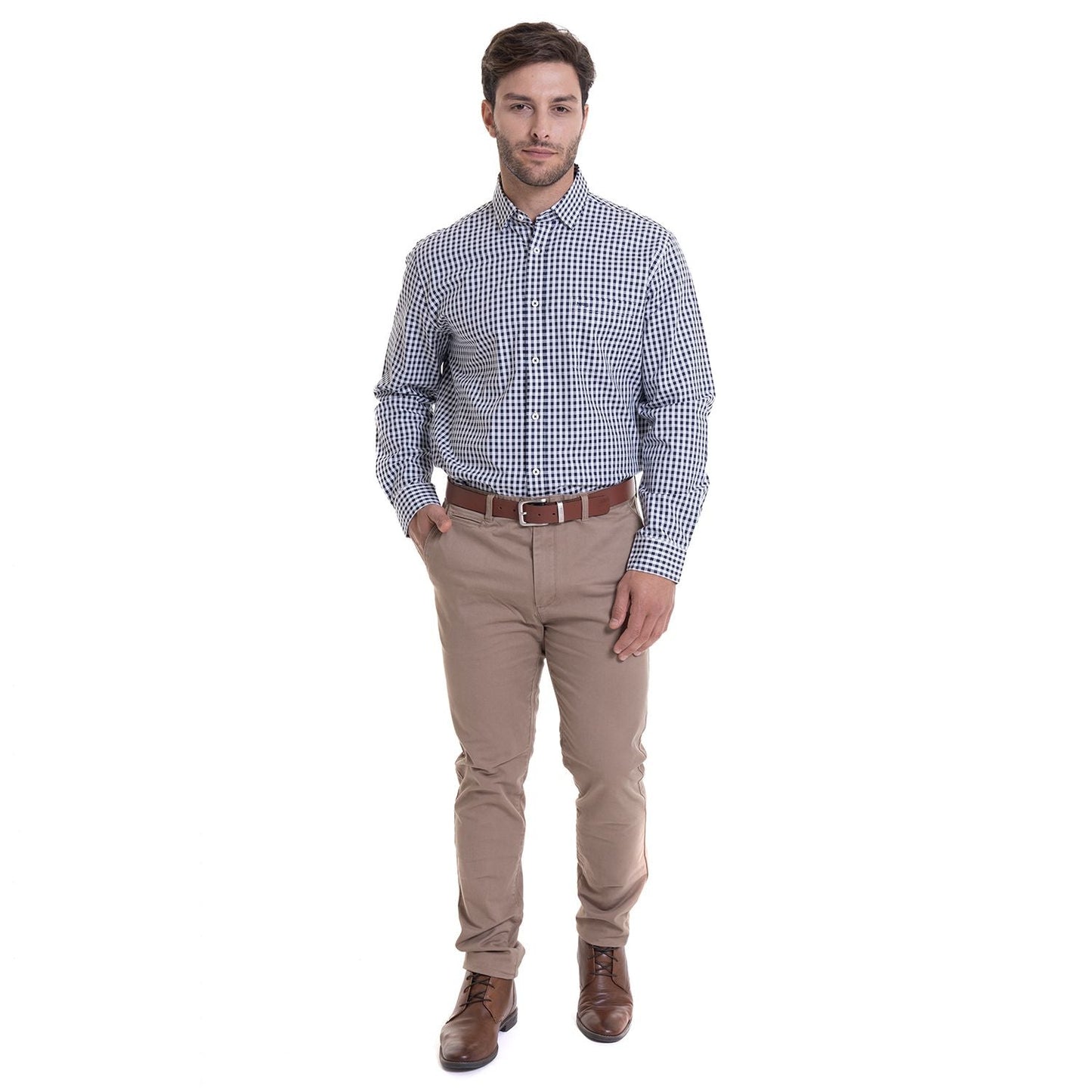 camisa-hombre-brooklyn-cuadrillé-regular-fit-azul-marino