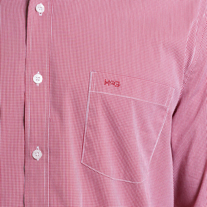 Camisa Hombre Bronx Micro Cuadro Regular Fi Rojo