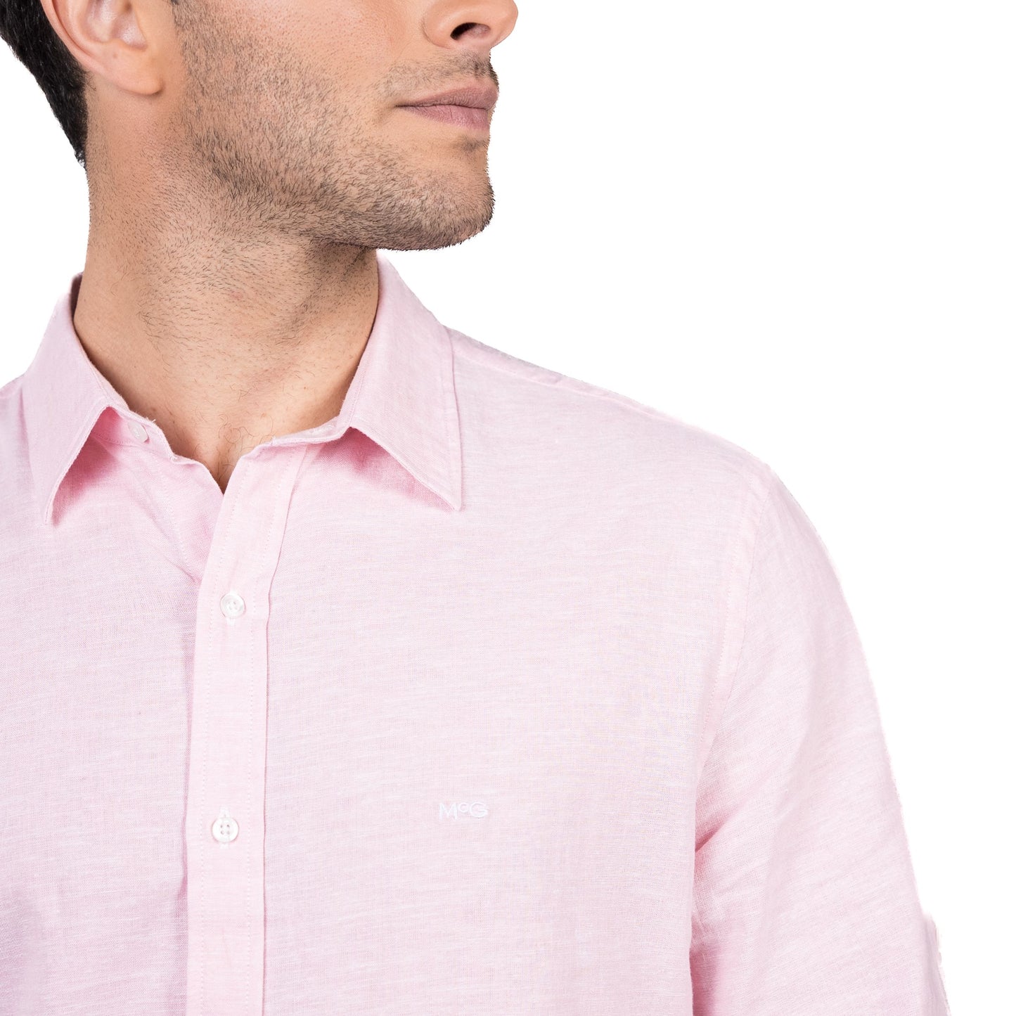 Camisa Hombre East Village Lino Regular Fit Rosado