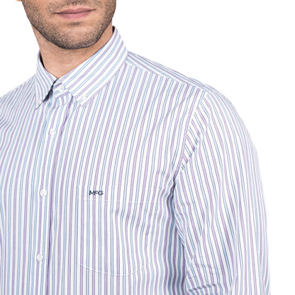 Camisa Hombre Rockefeller Smart Listada Comfort Fit Lila