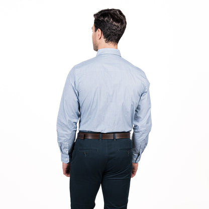 Camisa Hombre Rockefeller Smart Listada Comfort Fit Azul