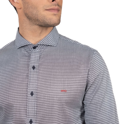 Camisa Hombre Tribeca Estampada Comfort Fit Azul Marino