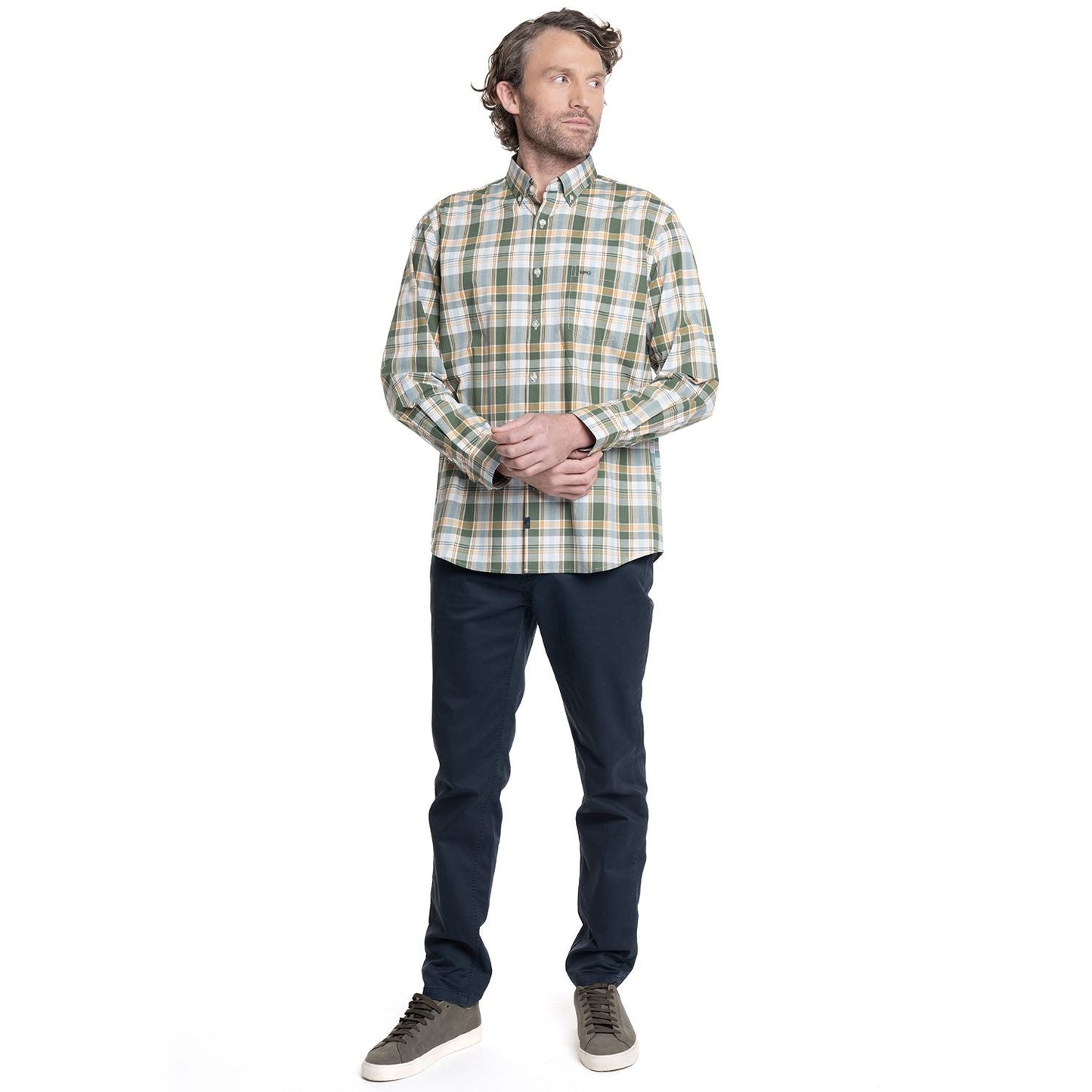 camisa-hombre-manga-larga-escocesa-queens-verde-musgo
