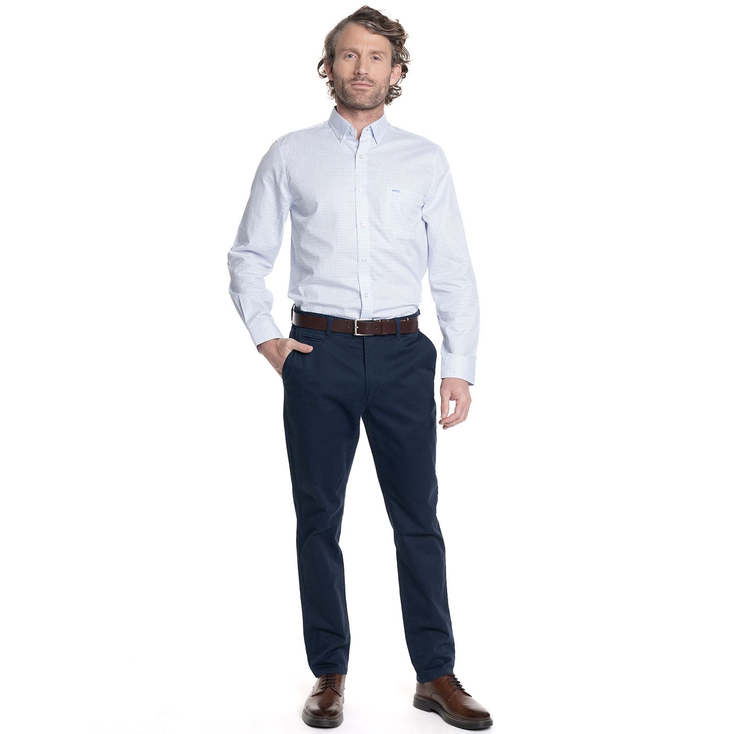 camisa-hombre-manga-larga-smart-cuadros-wall-street-blanca