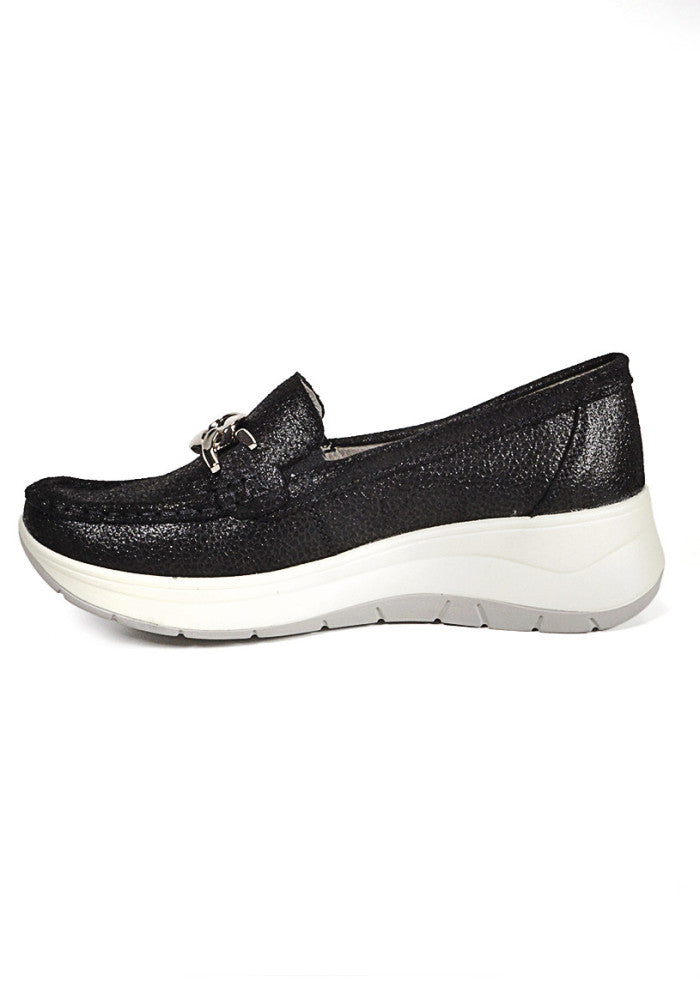 Mocasín Mujer Cuero Darice Negro