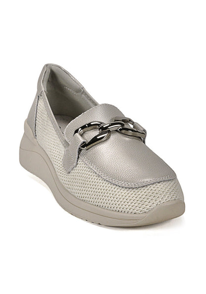 Mocasin Mujer Cuero Zullys Nacar