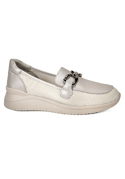 Mocasin Mujer Cuero Zullys Nacar