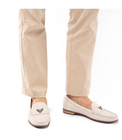 Mocasin Mujer Cuero Siri Crema